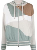 Herno hoodie zippé en laine - Bleu - thumbnail