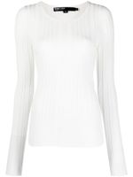 Bimba y Lola ribbed-knit crew-neck sweatshirt - Blanc