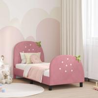 Bedframe voor kinderen met hoofdbord Roze 80 x 160 cm Fluweel
