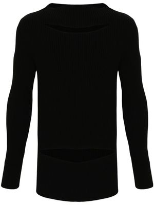Ximon Lee pull en maille côtelée à design nervuré - Noir