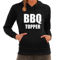 Barbecue cadeau hoodie BBQ topper zwart voor dames - bbq hooded sweater 2XL  - - thumbnail