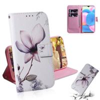 Voor Galaxy A30s schilderij patroon gekleurde tekening horizontale Flip lederen draagtas met houder & kaartsleuven & portemonnee (Magnolia)