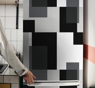 Koelkast stickers Zwart-witte kleurblokken