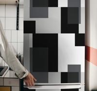 Koelkast stickers Zwart-witte kleurblokken