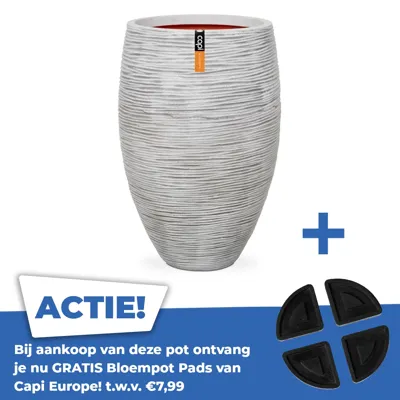 Vaas elegant deluxe Rib NL Ø45 H72 ivoor