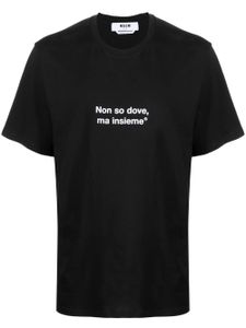 MSGM t-shirt à slogan imprimé - Noir