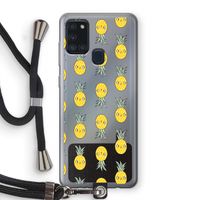 Ananas: Samsung Galaxy A21s Transparant Hoesje met koord