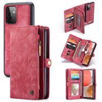 Caseme - vintage 2 in 1 portemonnee hoes - Samsung Galaxy A72 - Rood - thumbnail