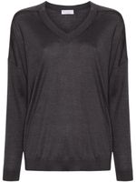 Brunello Cucinelli Molini-detailed V-neck jumper - Gris