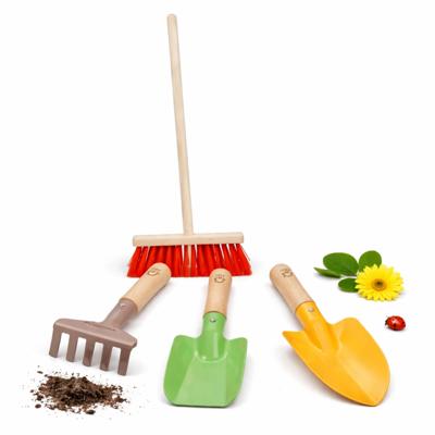 Tuingereedschap voor kinderen - 4-delig - speelgoed - schep / hark / schoffel / bezem set Tuingereedschap voor kinderen - 4-delig - speelgoed - schep / hark / schoffel / bezem set