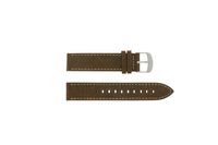 Timex horlogeband P49874 Leder Bruin 20mm + wit stiksel