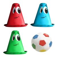 STEMPEL Voetbal en 3 kegels
