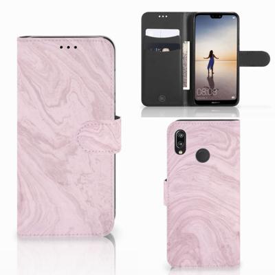 Huawei P20 Lite | Bookcase | Marble Pink - Origineel Cadeau Vriendin