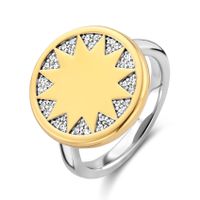 TI SENTO-Milano 12215ZY Ring zilver-zirconia goudkleurig-wit