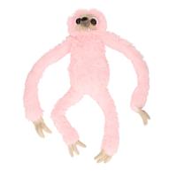 Nature Planet Pluche luiaard - roze - knuffel - 60 cm - bosdieren knuffel - speelgoed