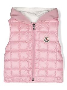 Moncler Enfant gilet matelassé à patch logo - Rose