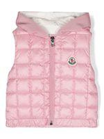 Moncler Enfant gilet matelassé à patch logo - Rose - thumbnail