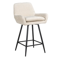 Draai Barstoel Linsey Beige Chenille - Laag