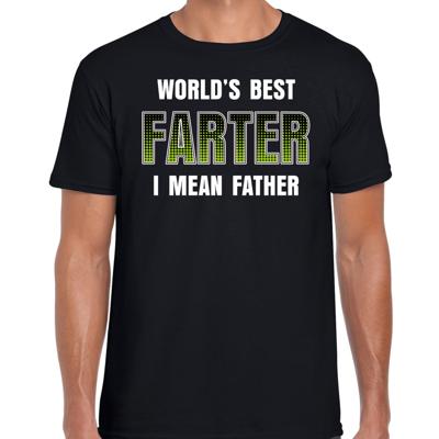 Worlds best farter - I mean father - vaderdag cadeau - fun t-shirt - zwart - voor heren