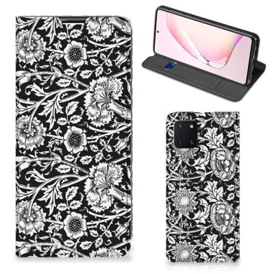 Samsung Galaxy Note 10 Lite Smart Cover Black Flowers Samsung Galaxy Note 10 Lite Smart Cover Black Flowers
