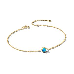 Armband Geboortesteen December geelgoud-topaas 0,22ct blauw 15,5 - 17 - 18,5 cm