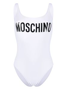 Moschino maillot de bain à logo imprimé - Blanc