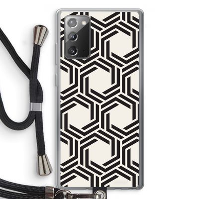 Geometrisch patroon: Samsung Galaxy Note 20 / Note 20 5G Transparant Hoesje met koord