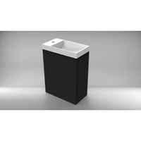 Arcqua Luna Fonteinset 54.3x39.7x21.8cm zwart mat met marble fontein zonder overloop wit mat FNK122635