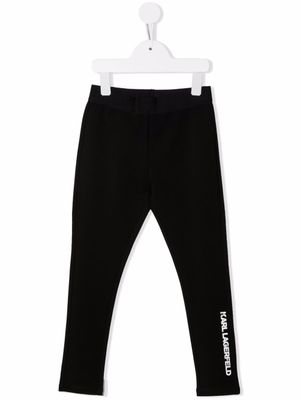 Karl Lagerfeld Kids legging à logo imprimé - Noir