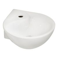 Fontein Wiesbaden Porta | 35x14 cm | Keramiek | Hoek | 1 kraangat | Rond | Wit glans