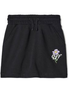 Off-White Kids jupe Off Flowers en coton biologique - Noir