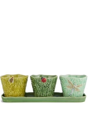 Bordallo Pinheiro lot de trois sets 'Jardim De Insetos' - Vert