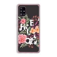 Hello in flowers: Samsung Galaxy A51 5G Transparant Hoesje - thumbnail