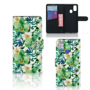 Samsung Galaxy M21 | M30s Hoesje Orchidee Groen