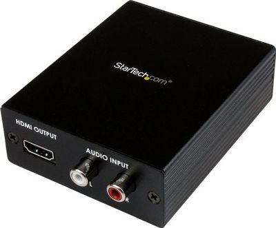 .com Component  VGA-video en audio-naar-HDMI-converter - PC-naar-HDMI - 1920x1200 - Videoconverter - componentvideo, VGA - HDMI - zwart
