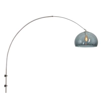 Steinhauer Wand booglampSparkled RVS met smoke kap - 8201ST