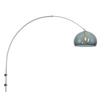 Steinhauer Wand booglampSparkled RVS met smoke kap - 8201ST
