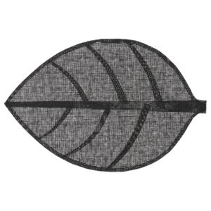 Secret de Gourmet Placemat Leaf - zwart - ovaal - 50 x 33 cm - Decoratief