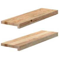 VidaXL Vensterbanken 2 st onbehandeld 70x20x2 cm massief eikenhout