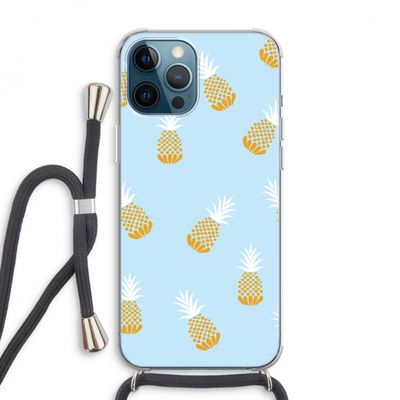 Ananasjes: iPhone 12 Pro Max Transparant Hoesje met koord