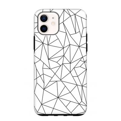 Geometrische lijnen zwart: iPhone 12 mini Tough Case