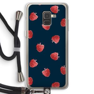 Framboosjes: Samsung Galaxy A8 (2018) Transparant Hoesje met koord