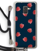 Framboosjes: Samsung Galaxy A8 (2018) Transparant Hoesje met koord