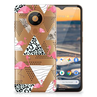 Nokia 5.3 | TPU Hoesje | Flamingo Triangle
