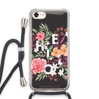 Hello in flowers: iPhone 7 Transparant Hoesje met koord