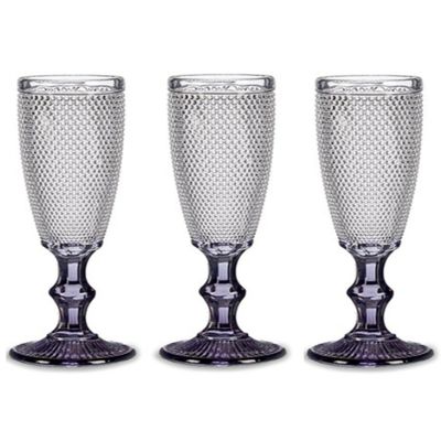Luxe Monaco serie Champagneglazen set 6x stuks op antraciet voet 180ml