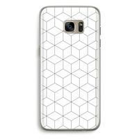 Zwart-witte kubussen: Samsung Galaxy S7 Edge Transparant Hoesje
