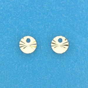 Oorknoppen Rond gediamanteerd zilver 6 mm