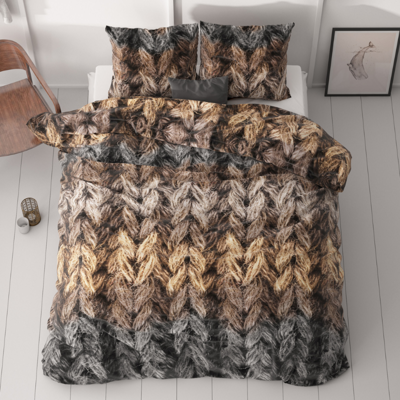 Dekbedovertrek Trendy Knits - Eenpersoons (140x200 Cm) - Wit Microvezel - - Sleeptime Classy - Dekbed-Discounter.nl