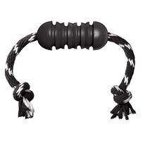 Kong exterme dental met touw - zwart wit - 12 x 5 x 5 cm